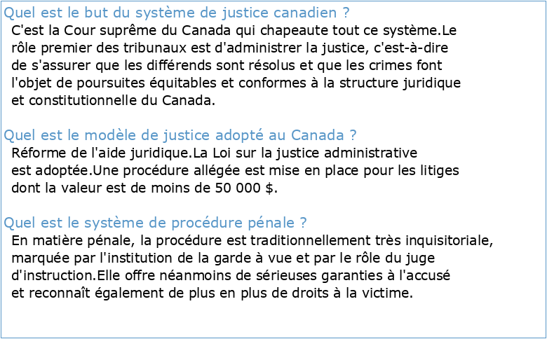 Le système canadien de justice pénale