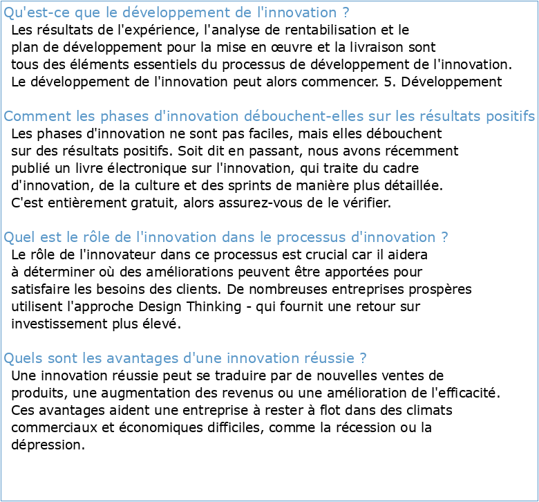 Phases amont du processus d'innovation