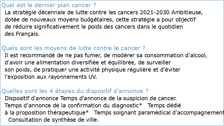 Stratégie décennale de lutte contre les cancers 2021-2030 Feuille