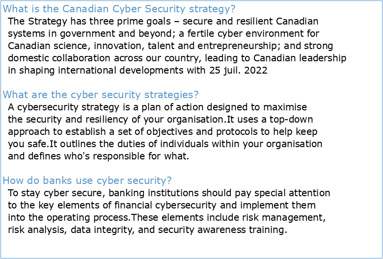 Cyber Security Strategy  Bank of Canada