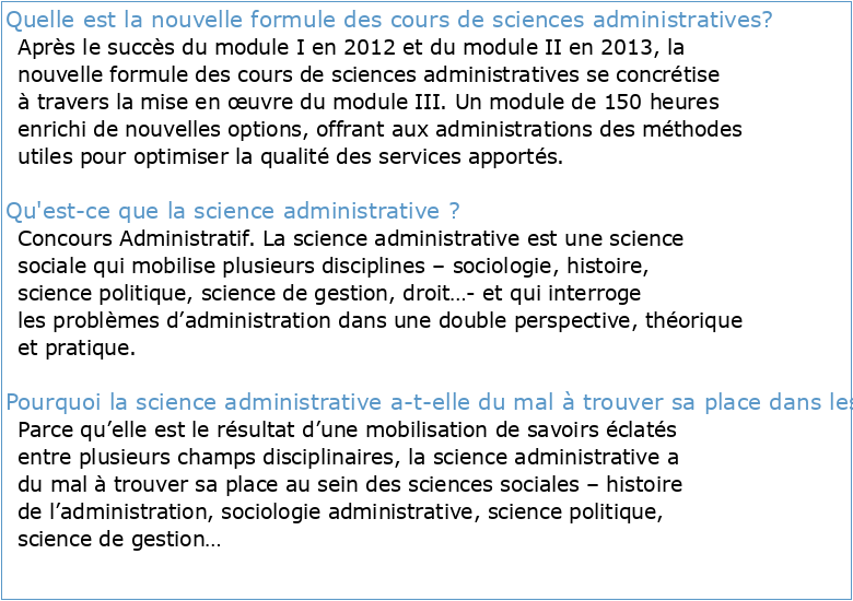 Science Administrative  Cours UNJF