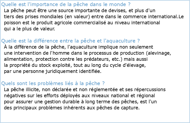 La situation mondiale des pêches et de laquaculture