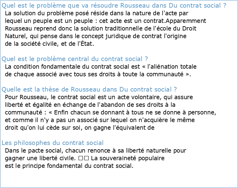 Rousseau : le contrat social en question