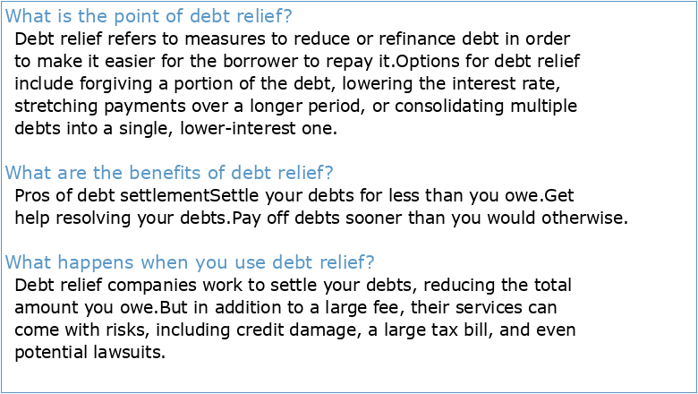 Lessons from past episodes of debt relief