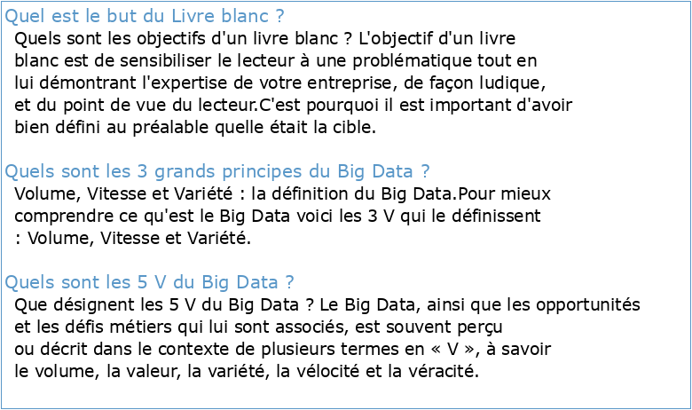Livre bLanc Du big Data