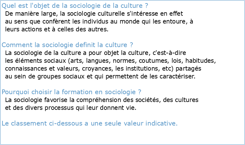 Sociologie culturelle ou sociologie de la culture? Un programme fort