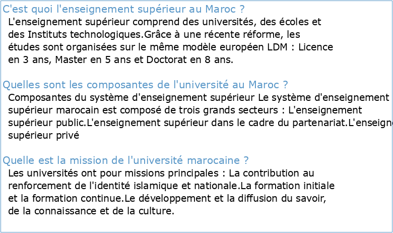 Enseignement supérieur au Maroc : L'université à l'épreuve du