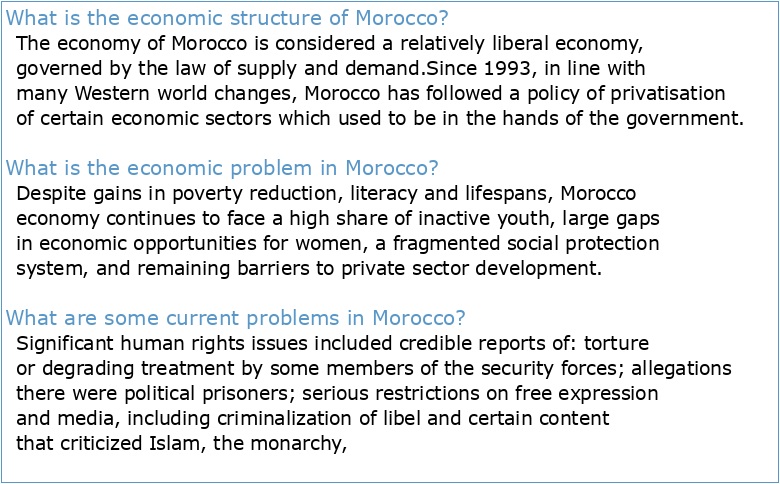 Structural Analysis of Short-Run Economic Scenarios for Morocco: A