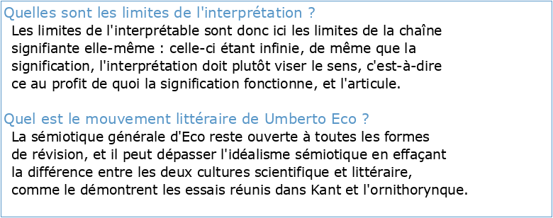 Les limites de l'interprétation » d'Umberto Eco : « Les trois types d