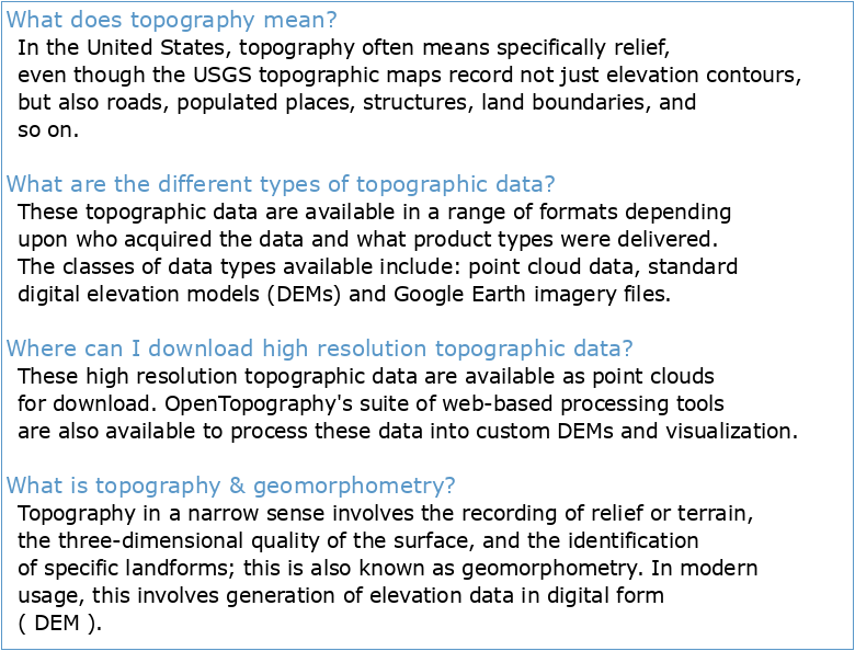 Catalogue topographie