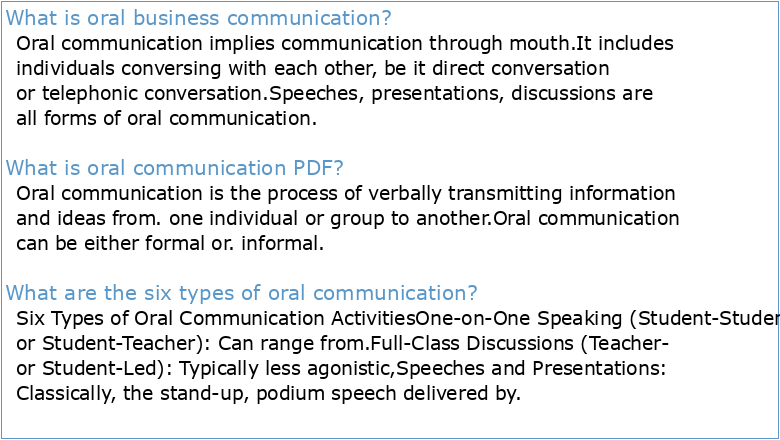 Oral business communication techniques in English (Part 1)