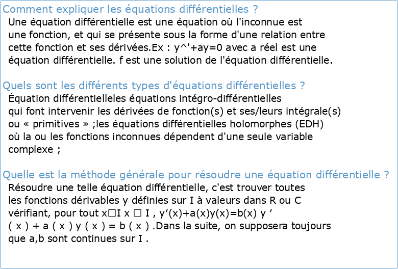 Théorie analytique des équations différentielles
