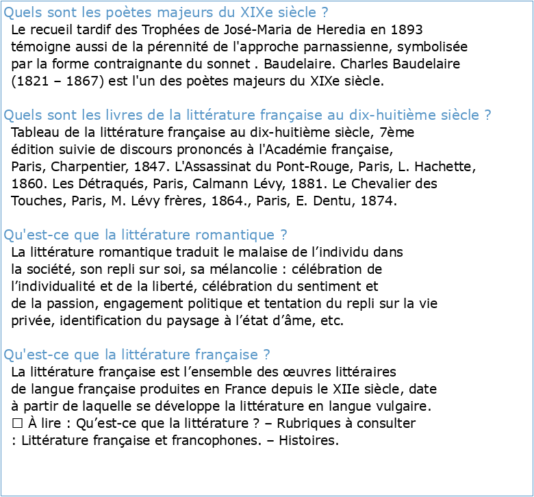 Précis de littérature française du XIXe siècle