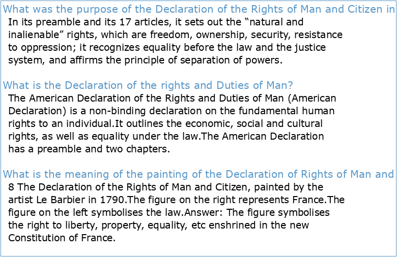 The Declaration of the Rights of Man and of the Citizen 1789