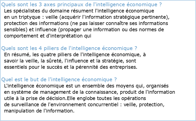 I L'Intelligence économique : un concept d'actualité