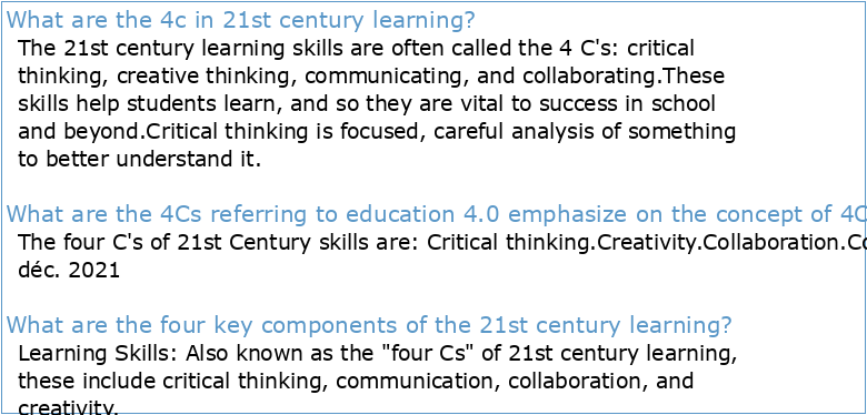 21st Century Learning and the 4Cs