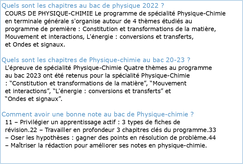 Les Bases Terminale S Physique Chimie (2022)