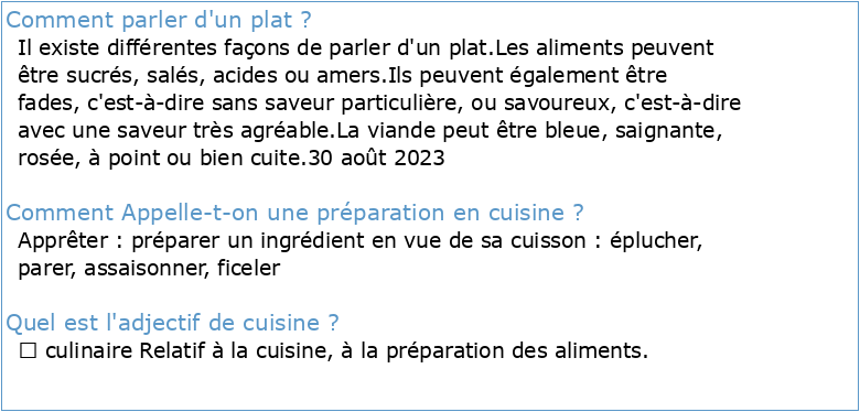Lexique culinaire