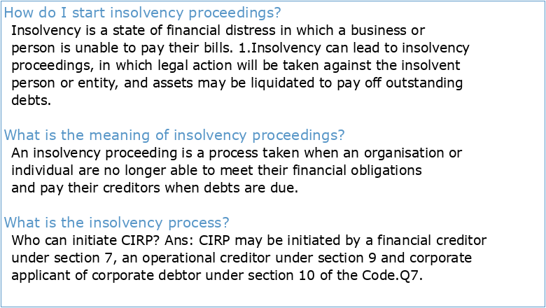 A guide to pre-insolvency and insolvency proceedings across