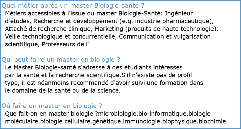 SYLLABUS MASTER Mention Biologie-Santé M1 BS-CSILS