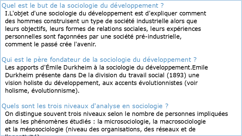 SOC-7114 : Sociologie du développement