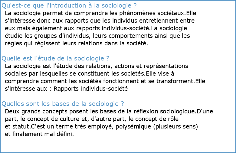 Introduction A La Sociologie Cursus