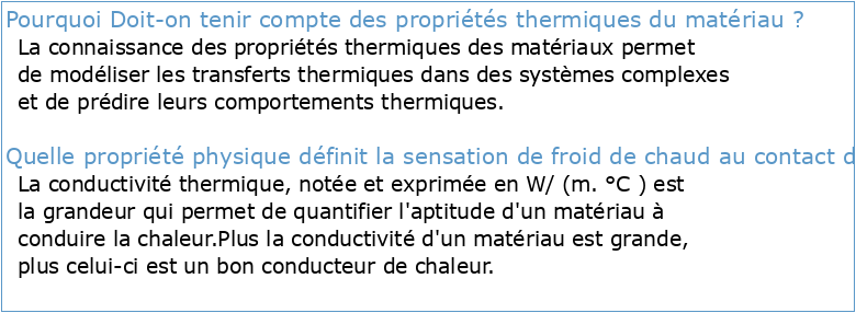 Métrologie des propriétés Thermophysiques de matériaux