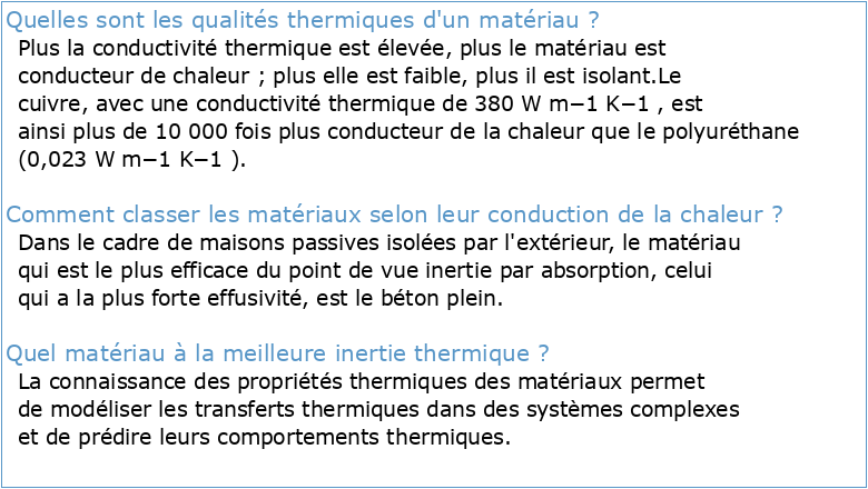CARACTERISATION THERMO-PHYSIQUE DES MATERIAUX