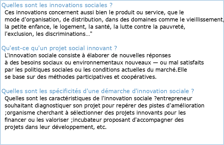 Innovations sociales