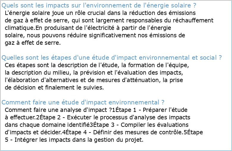 Etude d'Impact Environnemental et Social de la centrale solaire de