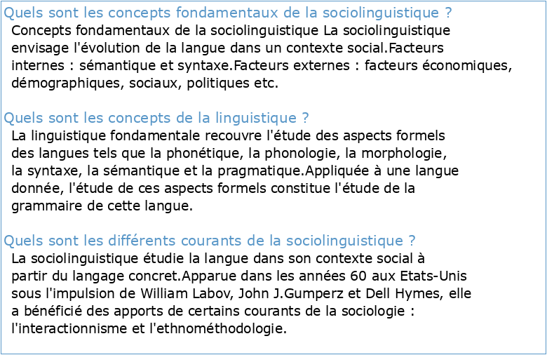 UE Concepts opératoires de la sociolinguistique