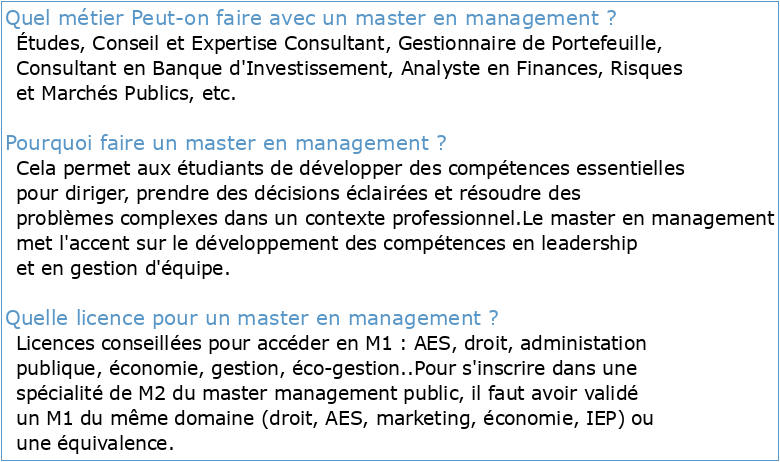 Evaluation du master Management public de l'Université de Lorraine