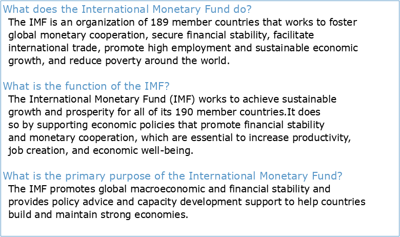 What Is the International Monetary Fund?