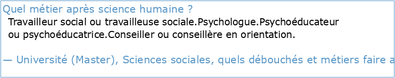 SCIENCES HUMAINES ET SOCIALES ECTS 60 Contacts : Objectifs