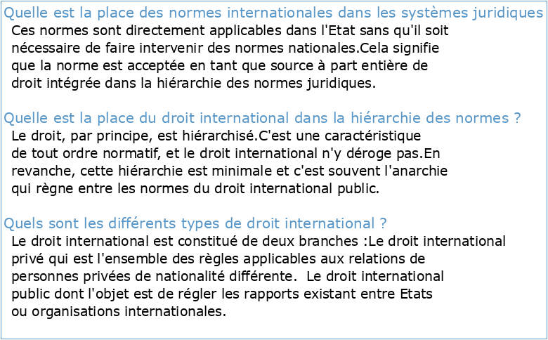 LA NORME INTERNATIONALE EN DROIT FRANÇAIS  Conseil d'État