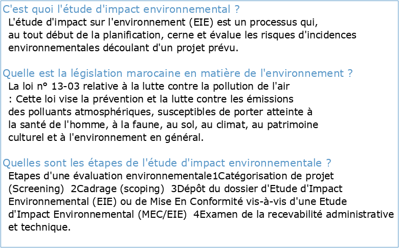 Loi n° 12-03 relative aux études d'impact sur l'environnement