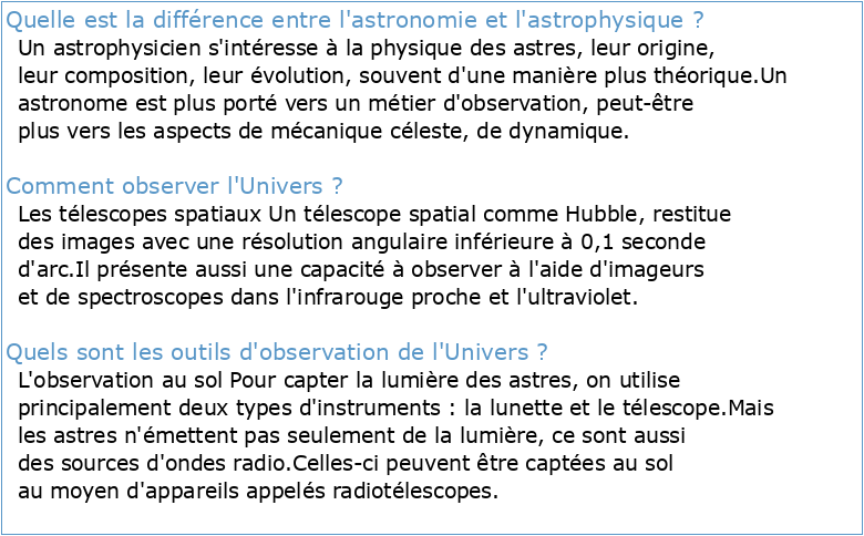 Astronomie Astrophysique Observer et comprendre lUnivers
