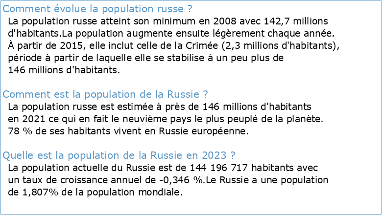Évolution récente de la population de Russie (1979-2002)