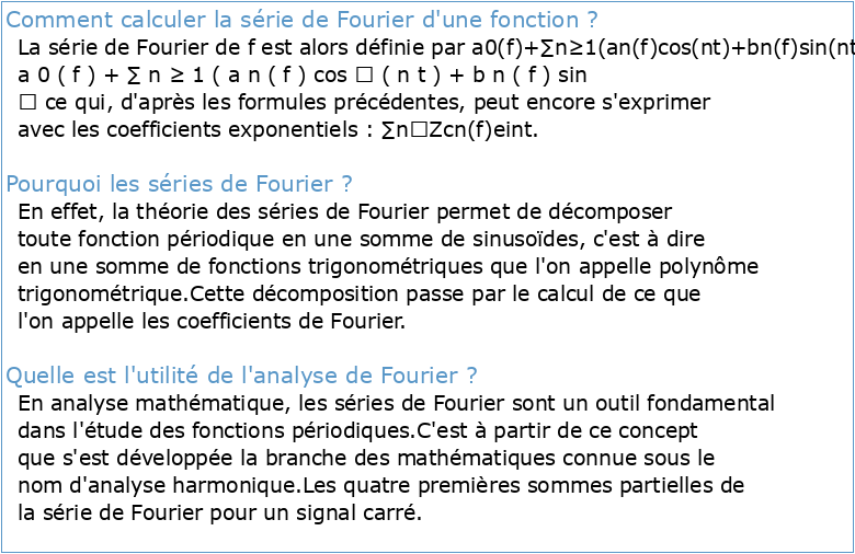 Séries de Fourier