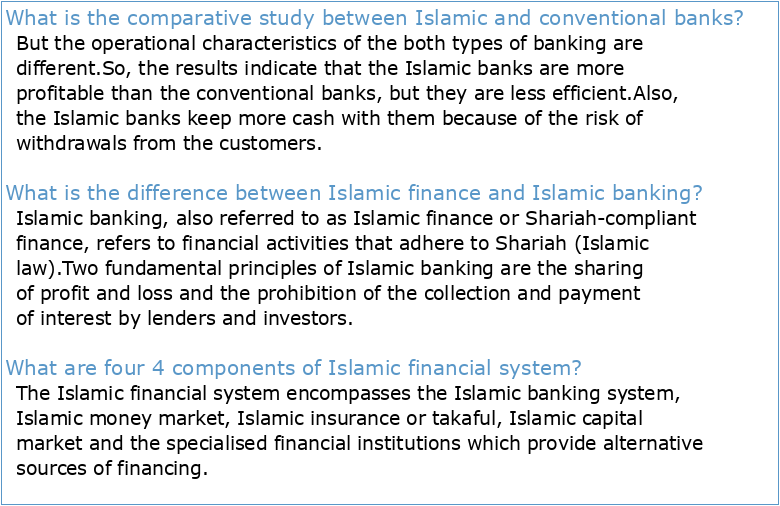 A Comparative Literature Survey of Islamic Finance and Banking