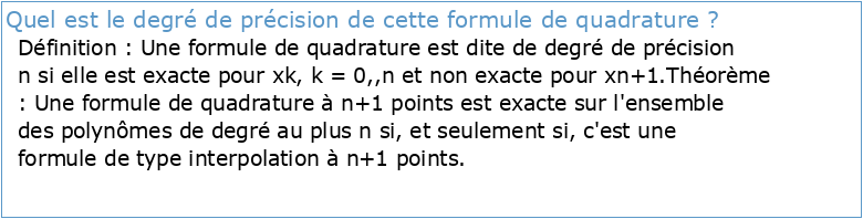 Chapitre 2 : Quadrature polynomiale Cours 6-7-8-9