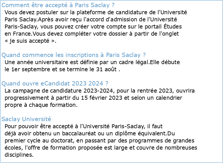 Appel à candidatures de l'Université Paris-Saclay