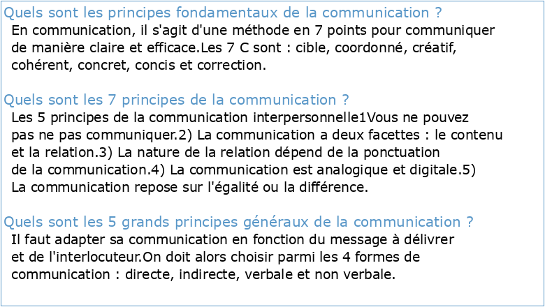 Principes fondamentaux de la communication : Atelier sur les