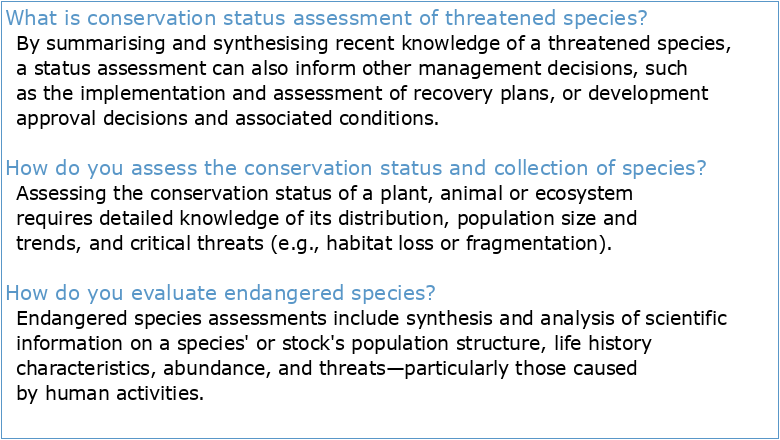 Assessment of the adequacy of threatened species & planning laws