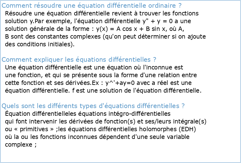 Théorie analytique des équations différentielles ordinaires (MM0049)