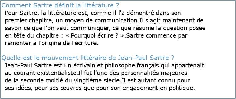 littérature et politique dans Le sursis de Jean-Paul Sartre et Les