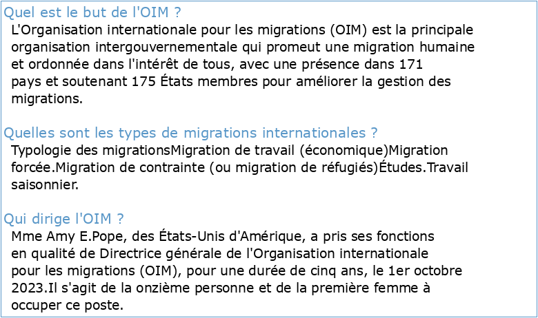MC/INF/244 Document-cadre de politique migratoire de l'OIM pour l