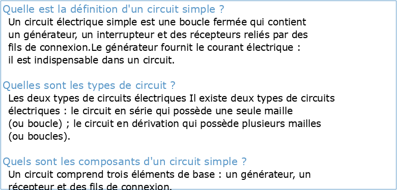 Circuits simples
