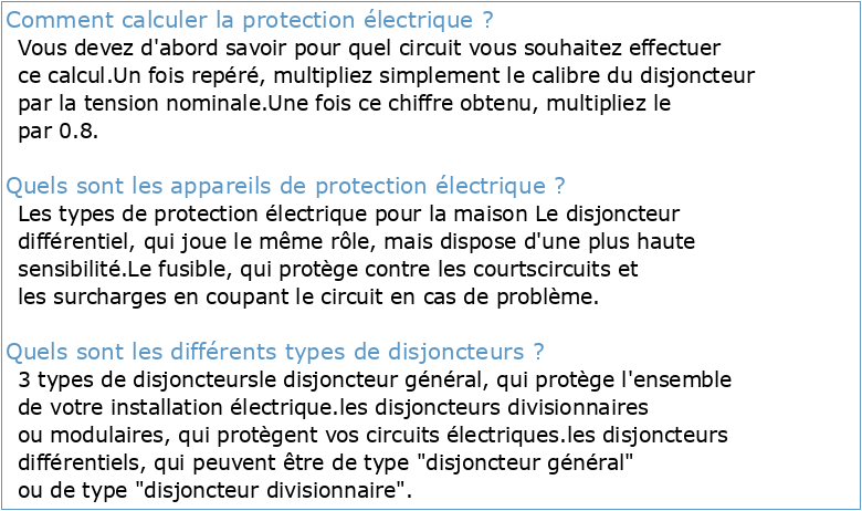 S3-2 LA PROTECTION ELECTRIQUE