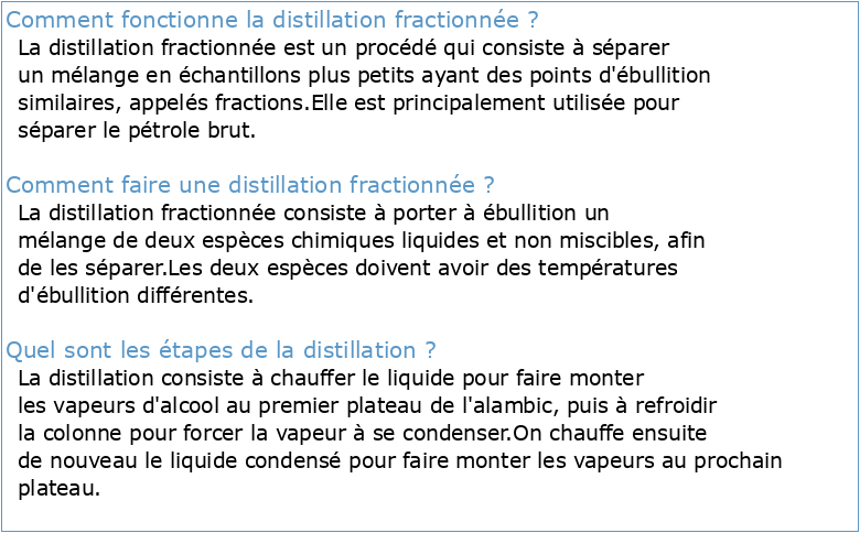 Montage distillation fractionnée